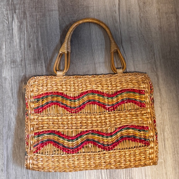 Artisan Woven Straw Tote with Colorful Accents - Picture 4 of 10